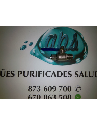 Aixeta metalica per toma d'aigua equips Osmosis. Tub 1/4"