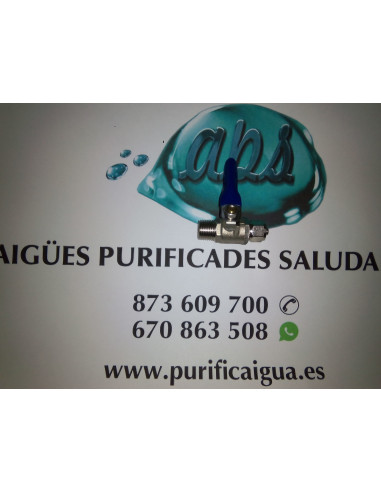 Grifo metalico para toma de agua equipos Osmosis. Tubo 1/4"