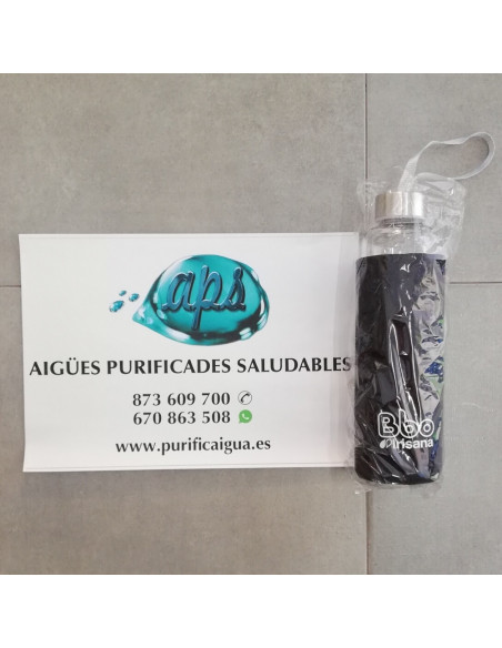 Ampolla reutilitzable Vidre Irisana 550 ML amb funda neoprè