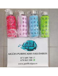 Ampolla reutilitzable Vidre Irisana 300 ML amb funda de silicona