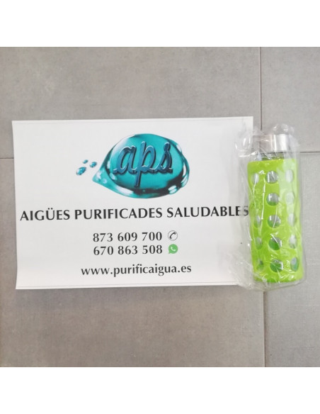 Ampolla reutilitzable Vidre Irisana 300 ML amb funda de silicona