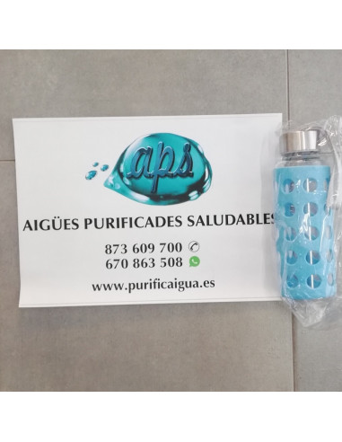 Ampolla reutilitzable Vidre Irisana 300 ML amb funda de silicona