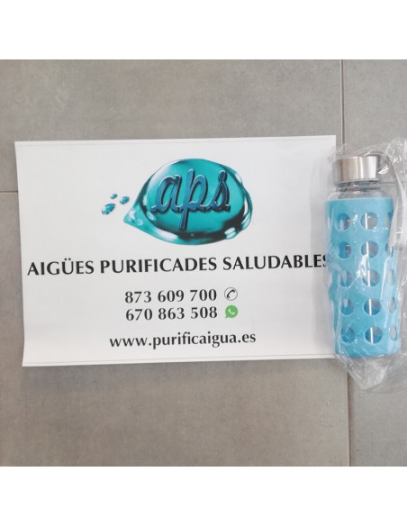 Ampolla reutilitzable Vidre Irisana 300 ML amb funda de silicona