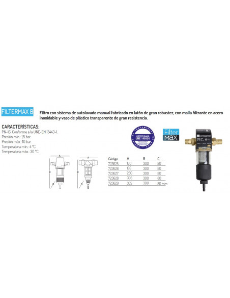 Filtro Autolavable manual de sedimentos FilterMax B 3/4"