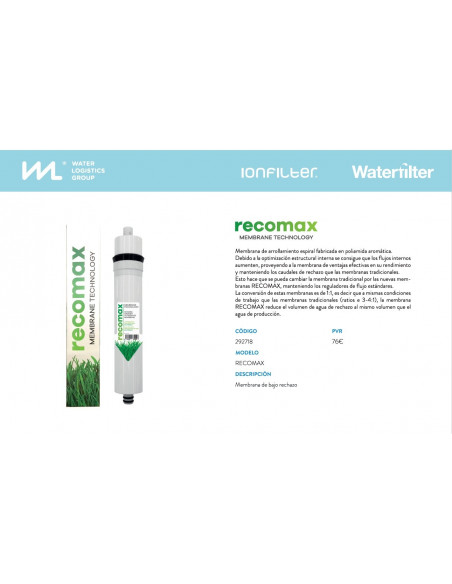 Membrana Recomax de 150 GPD Baix Rebuig