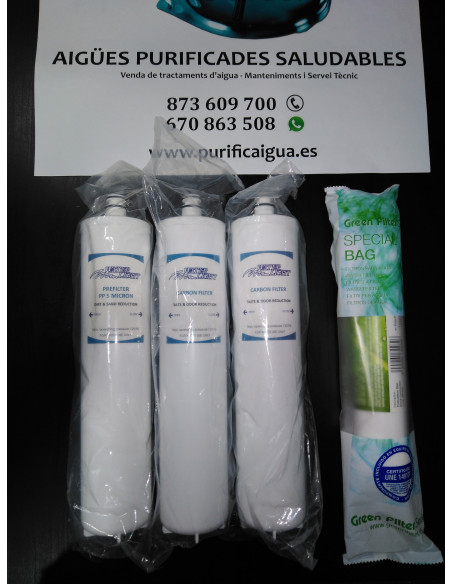 Kit 4 Filtros sin membrana para Osmosis Bermax 802-C