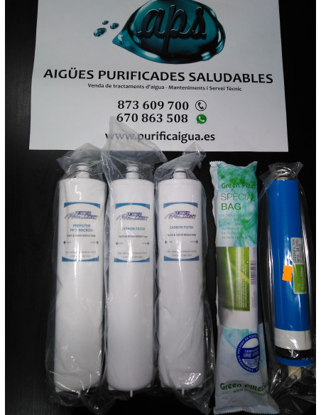 Kit 4 Filtros con membrana para Osmosis Bermax 802-C
