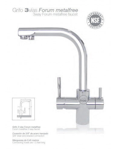 Aixeta de 3 víes Forum Metal Free