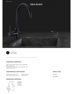 Grifo 3 vías Esla Negro 2