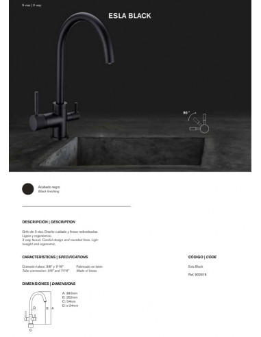 Aixeta 3 vies Esla Negra