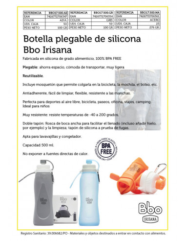 AMPOLLA PLEGABLE DE SILICONA DE 500ML...