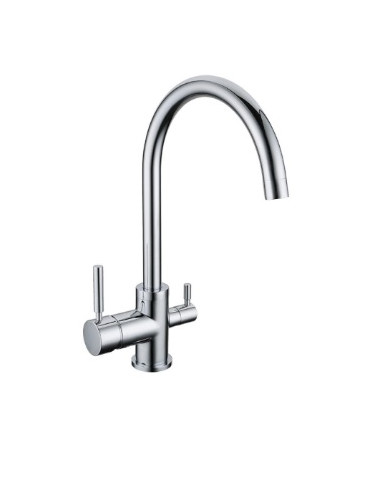 Aixeta 3 vies Esla Inox Cromada Brillant