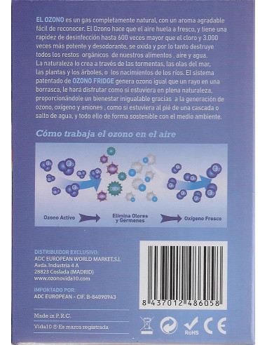 Ozonitzador per Nevera "Fridge Vida10"