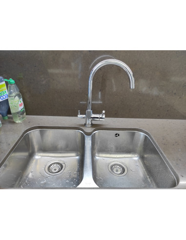 Aixeta 3 vies Esla Inox Cromada Brillant