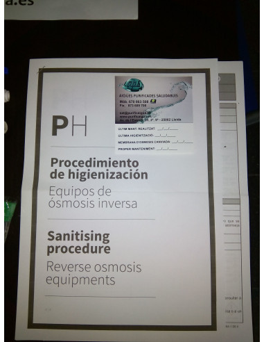 Kit Higienització Complert Osmosis amb tub sortida 1/4" Kit Higienització Complert Osmosis amb tub sortida 1/4"
