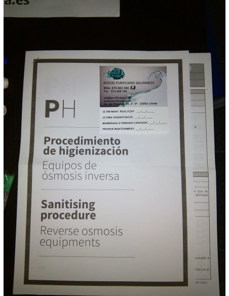 Kit Higienización Completo para Osmosis con tubo salida 3/8"
