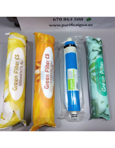 Kit 3 Filtros y membrana para Osmosis LadyWater anteriores al 2008