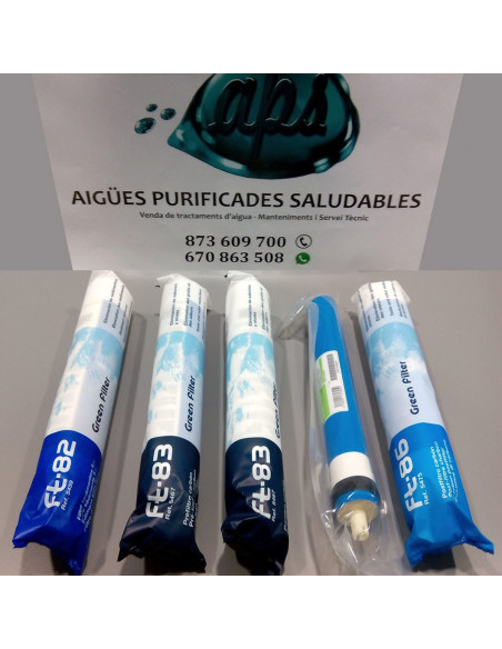 Kit 4 Filtros y membrana para Osmosis Alison